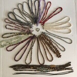 Vintage Handmade 33 Necklace Strands One Sterling Silver Clasp Versatile Gems